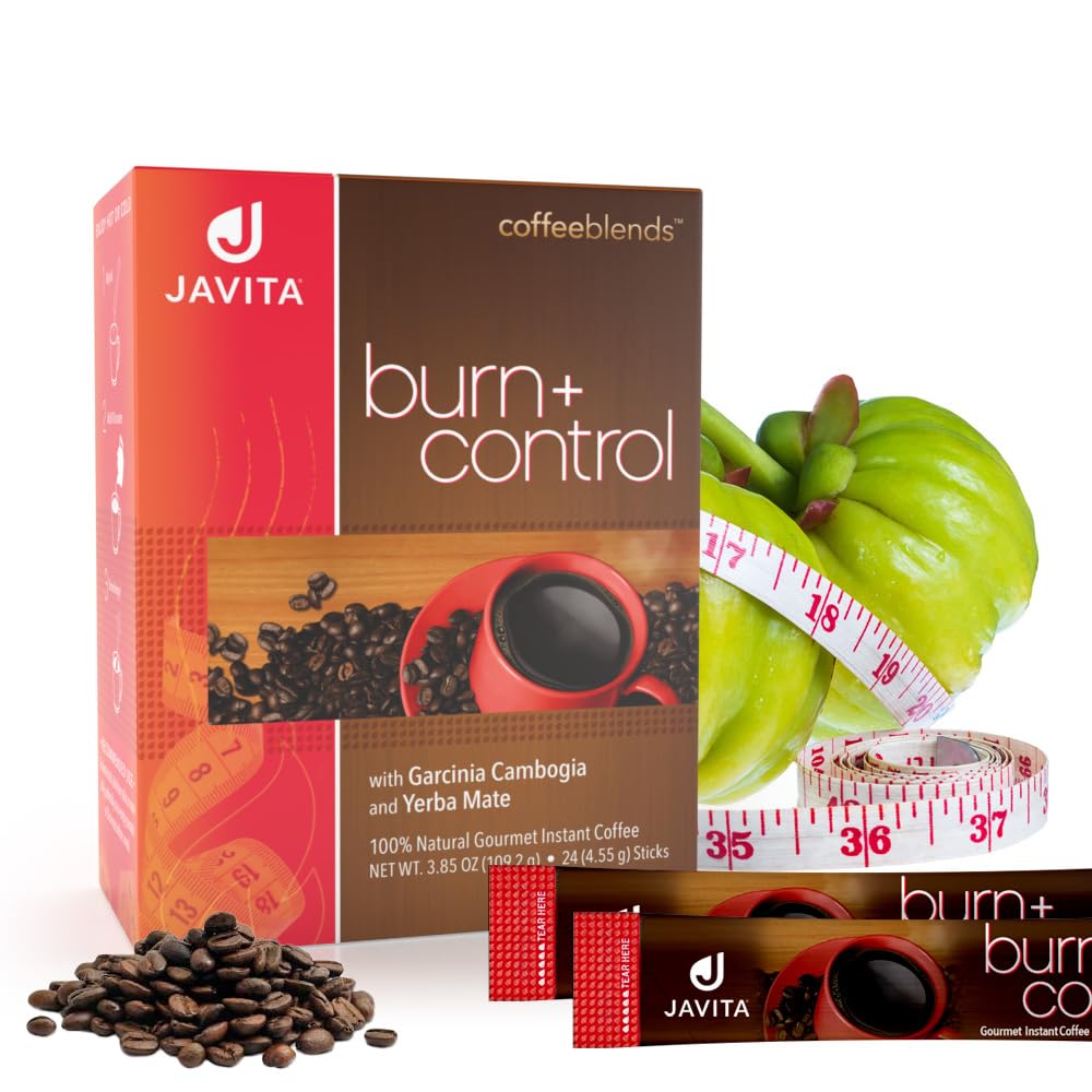 Javita Burn + Control Instant Coffee with Garcinia Cambogia & Yerba Mate for Weight Management - 24 Sticks, 1 Box - Slimming Coffee for Exercise & Keto Dieters - Espot.com.au
