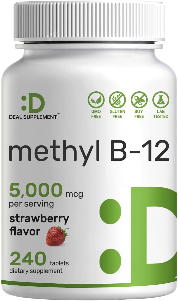 methyl-b-12-vitamins-5000-mcg-chewable-tablets---strawberry-flavored---energy-brain-health-support---vegetarian-gmo-free---240-count-1