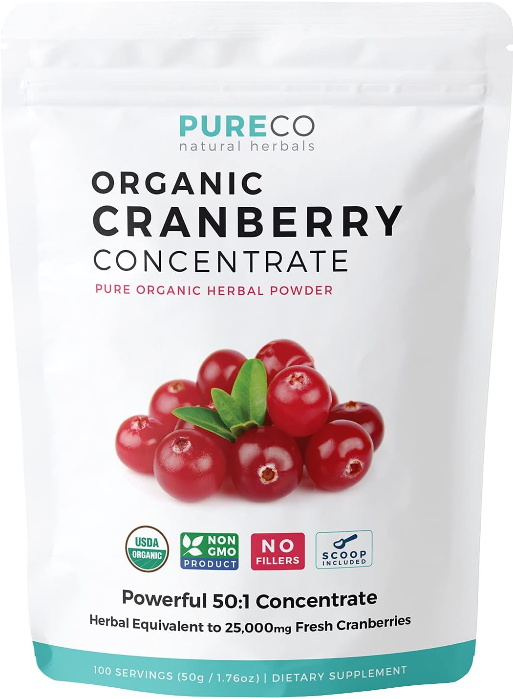 Organic Cranberry Powder & Lions Mane Mushroom Bundle - 1-Month Supply of Concentrate Powder & Capsules - Espot.com.au