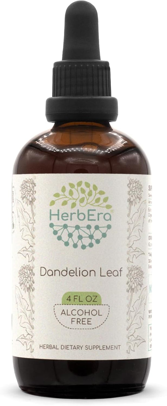 HerbEra Dandelion Leaf Extract Tincture - Alcohol-Free Concentrated Liquid Drops - Natural Taraxacum Officinale - 4 fl oz - Espot.com.au