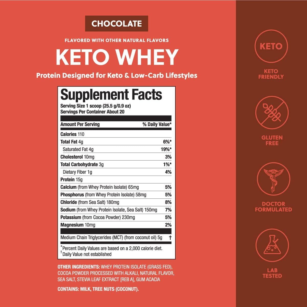 Delicious Chocolate Whey Protein Isolate Powder - 100% Grass Fed, All Natural, No Artificial Ingredients - Gluten & Soy Free - Espot.com.au