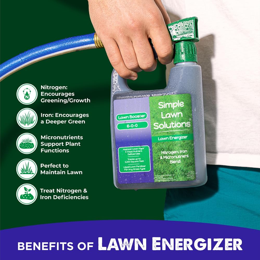 32 oz Liquid Lawn Fertilizer Spray with Iron for Deeper Green Turf - Commercial Grade Nitrogen - Suitable for All Grass Types - Simple Lawn Solutions - Espot.com.au