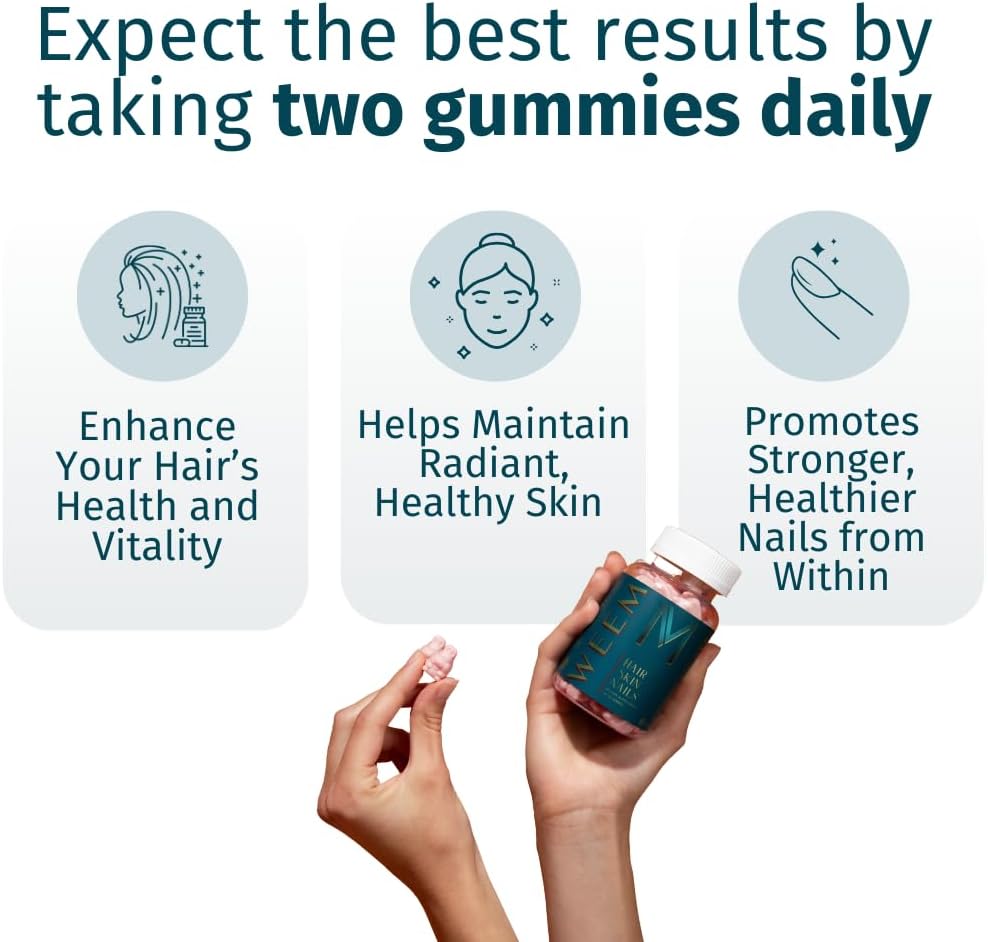 extra-strength-hair-skin-and-nails-gummies---vegan-biotin-vitamins-for-faster-hair-growth---stronger-nails---healthy-skin---men-women---2-pack-2