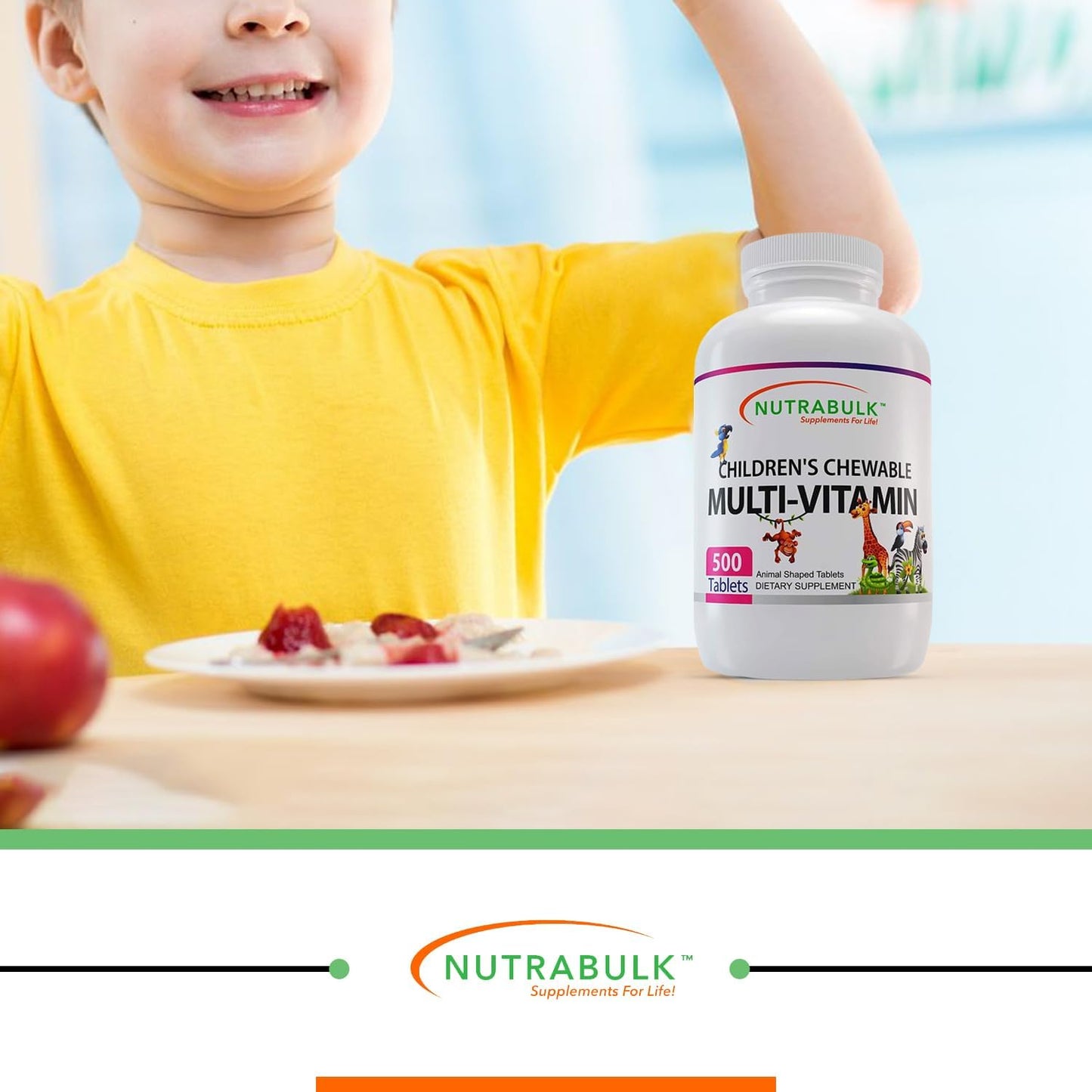 usa-made-nutrabulk-childrens-chewable-multi-vitamins---supports-immune-bone-brain-health---vegan-gluten-free---500-cherry-tablets-8