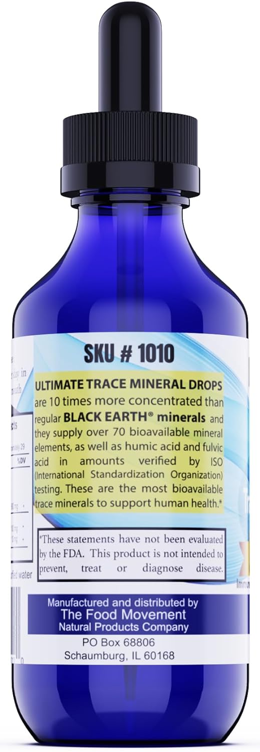 Black Earth Ultimate Trace Minerals 10x Strength - Fulvic & Humic Acid Supplement for Athletes - Non GMO Vegan Formula - 1oz Dropper - Espot.com.au