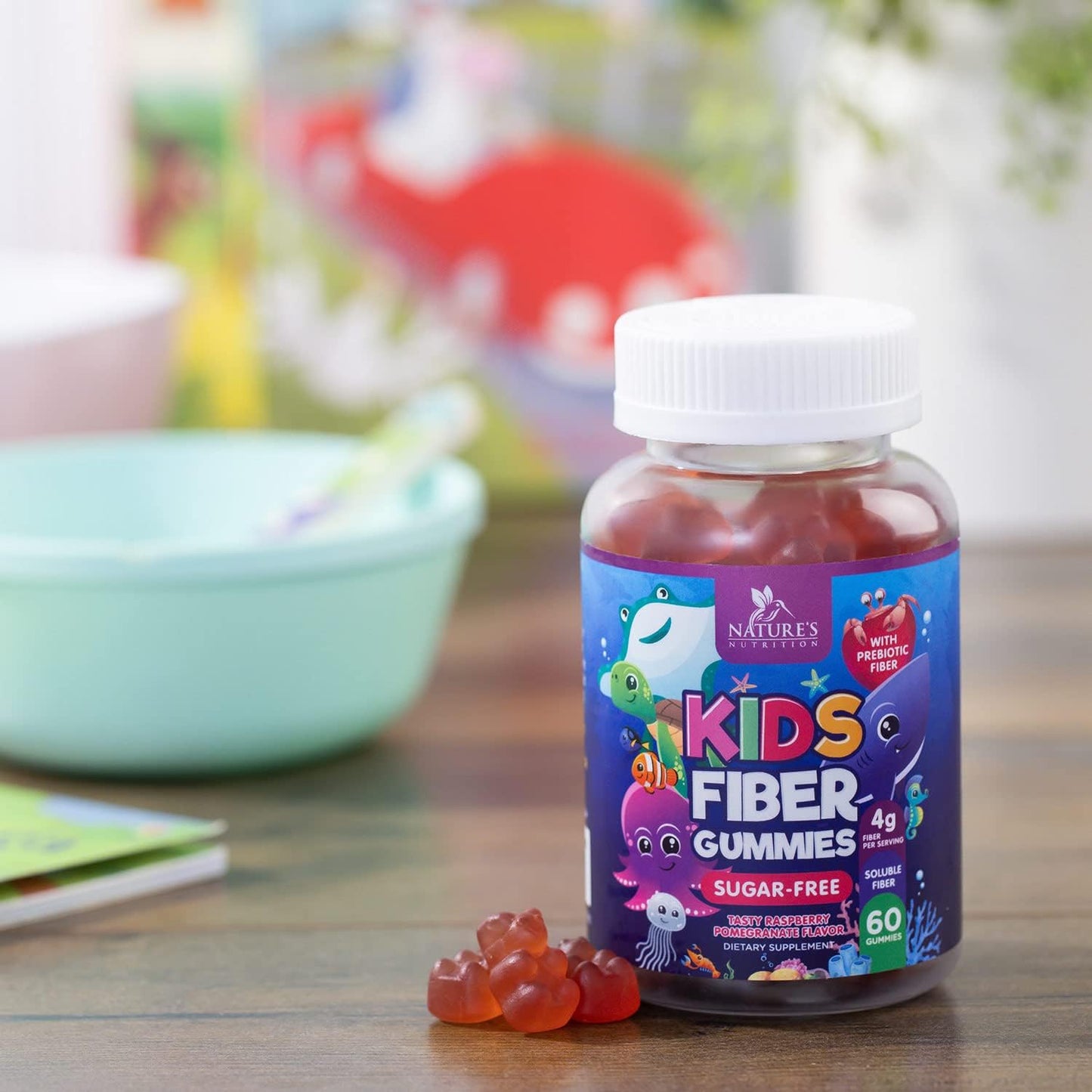 kids-fiber-gummies---plant-based-prebiotic-blend-for-regularity-immune-support---vegan-raspberry-flavored-bears---60-gummies-9