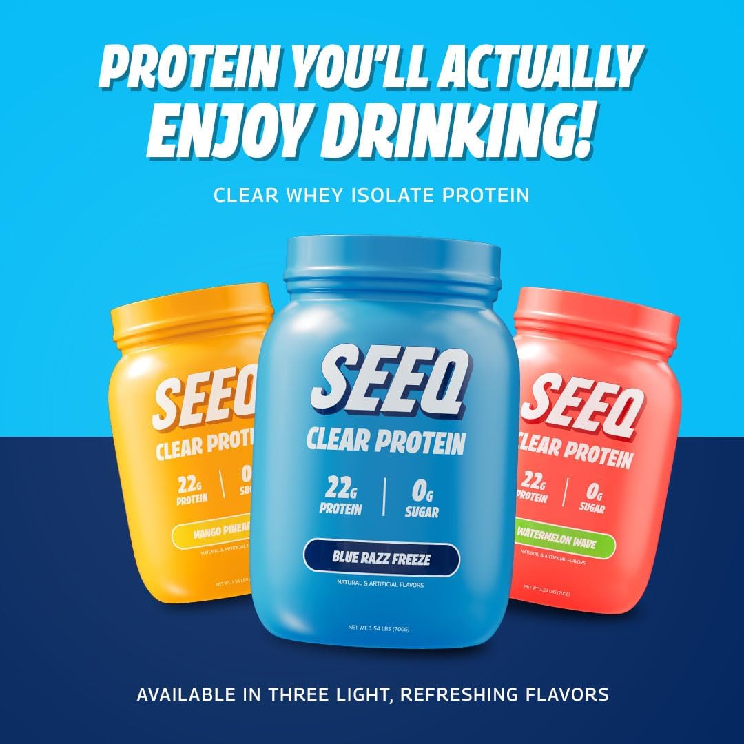 Blue Razz Freeze Clear Whey Isolate Protein Powder - 25 Servings, 22g Protein Per Serving, Sugar-Free, Keto-Friendly, Soy-Free Juice-Like Protein - Espot.com.au