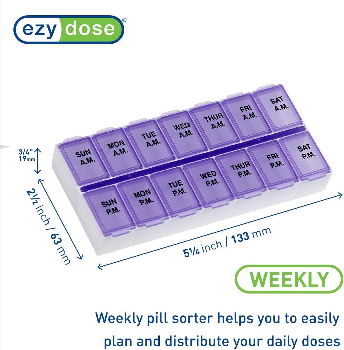 purple-ezy-dose-weekly-pill-organizer---medium-compartments-ampm-vitamin-case-medicine-box---7-day---2-times-a-day-2