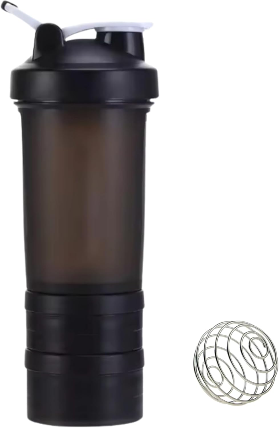 fittify-protein-shaker-bottle-with-storage-compartments---169-oz-500-ml---ideal-for-pre-workout-protein-supplements---black-color-1