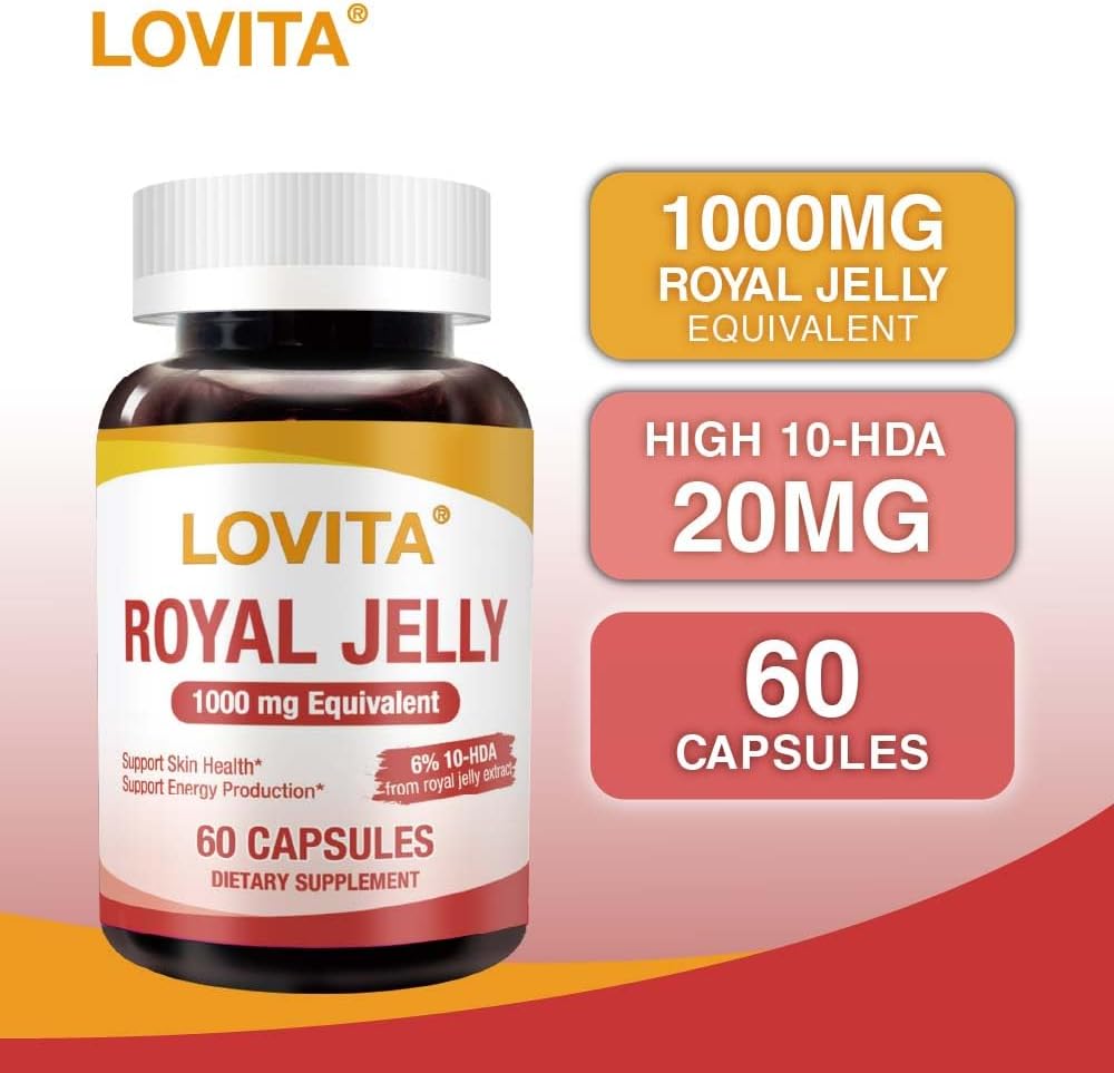 high-potency-lovita-royal-jelly-capsules---natural-source-superfood-with-1000mg-20mg-10-hda---supports-skin-health-energy---60-count-2