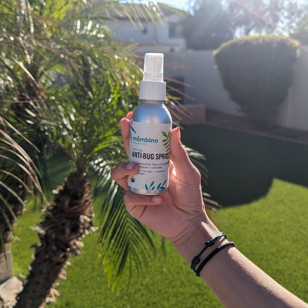 DEET-Free Organic Bug Spray Travel Size with Essential Oils for Babies, Kids, Adults - Bug Repellent for Camping - Mambino Organics 2.7 Oz - Espot.com.au