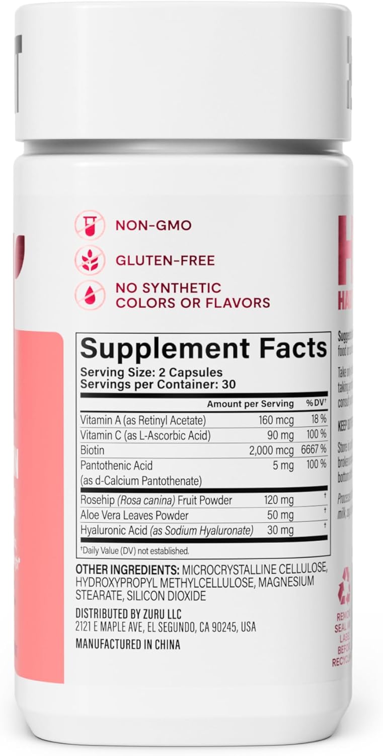 hair-skin-nails-supplement---supports-hydration-strength-and-health---biotin-2000mcg-vitamin-a-c-hyaluronic-acid---vegan-non-gmo---60-capsules-5