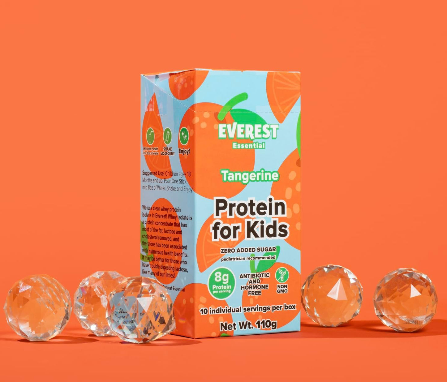 Clear Whey Protein - Tangerine Flavor, 20g Protein, Zero Sugar & Oil, Easy to Mix in Water, Light & Refreshing Formula - Espot.com.au
