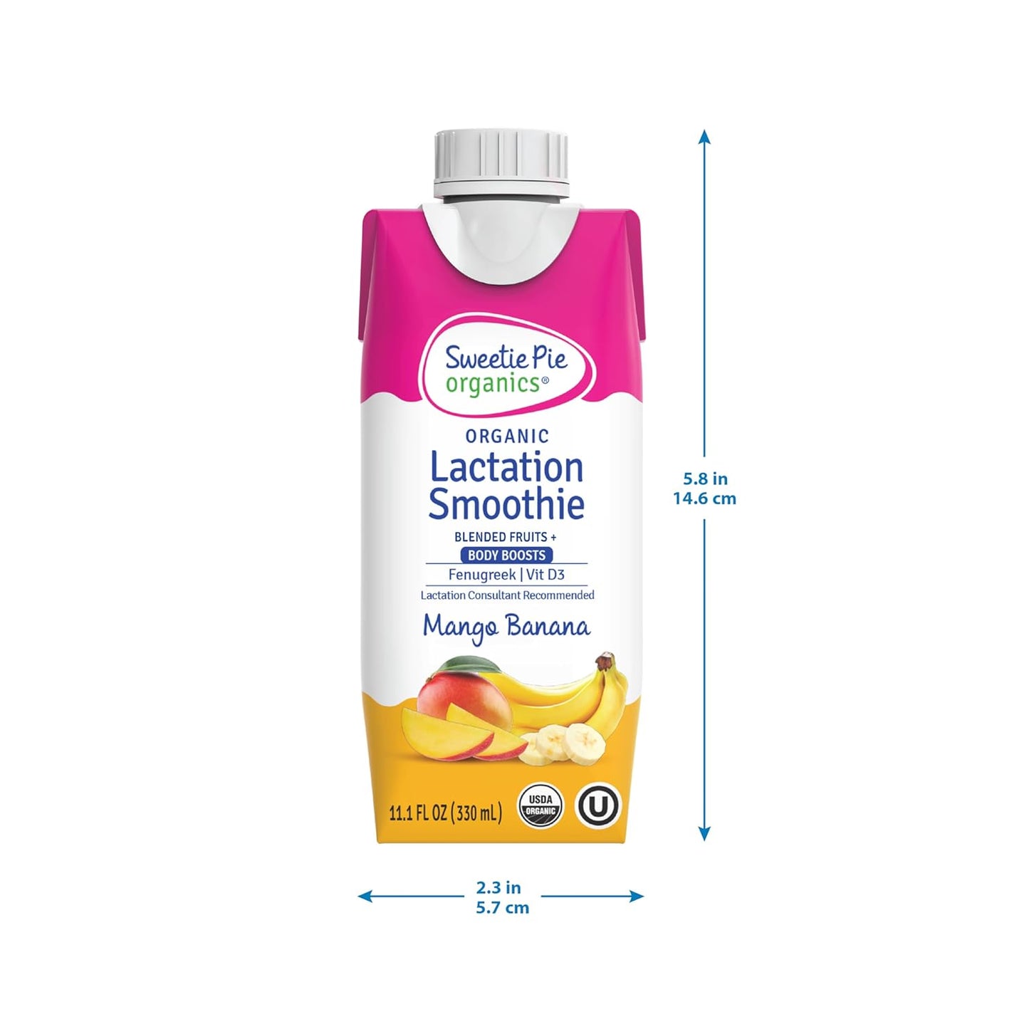 Organic Lactation Smoothie, Mango Banana Flavor - 12 Pack | Supports Breast Milk Production | No Artificial Sweeteners, Flavors, or Dyes | Ideal for Nursing and Pumping Moms - Espot.com.au