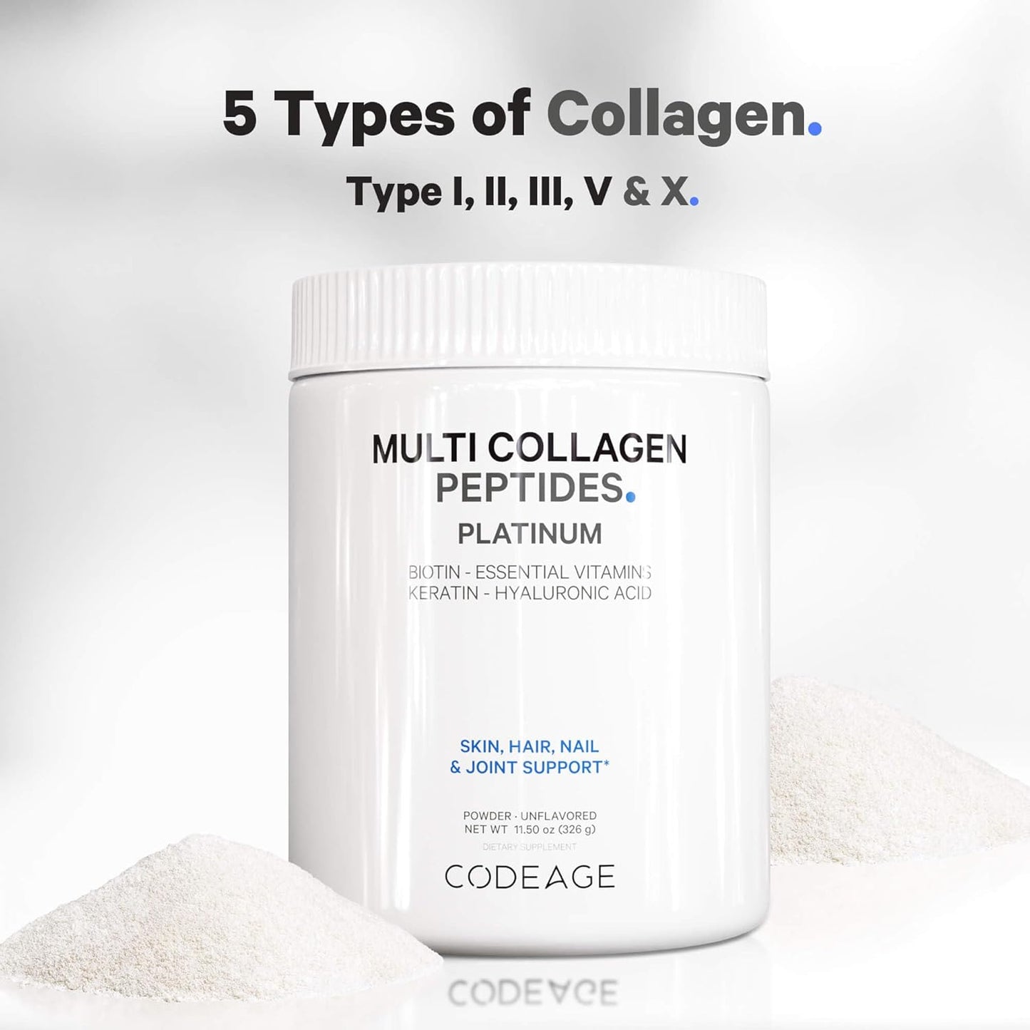 codeage-multi-collagen-protein-powder-with-biotin-keratin-vitamin-c-hyaluronic-acid-niacin---hydrolyzed-collagen-coffee-creamer---5-types---unflavored---non-gmo---115oz-3