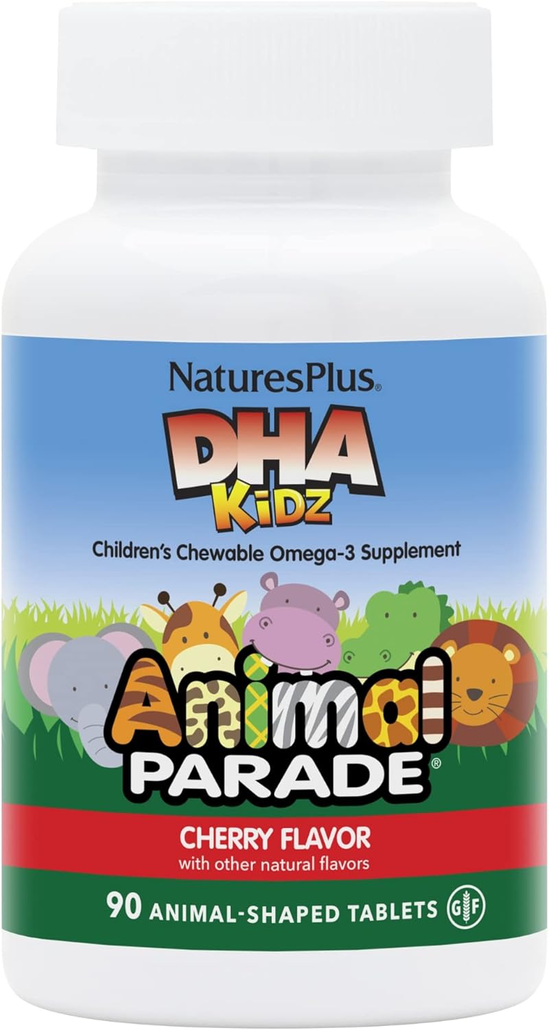 natures-plus-animal-parade-dha-childrens-chewables---natural-cherry-flavor---omega-3-fatty-acid-supplement---gluten-free---90-chewables-1