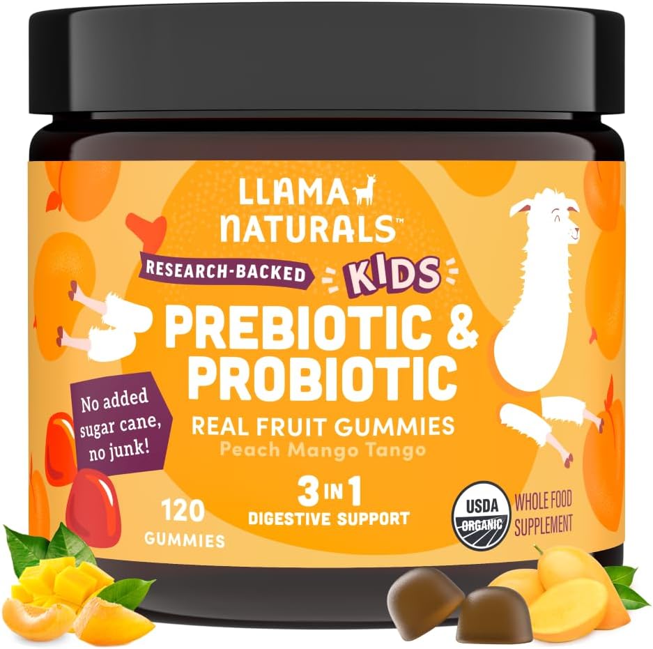 vegan-organic-kids-gummies-with-prebiotic-probiotic-for-digestive-health---peach-mango-flavor-120-ct---2-4-months-supply---no-added-sugar-cane---llama-naturals-1