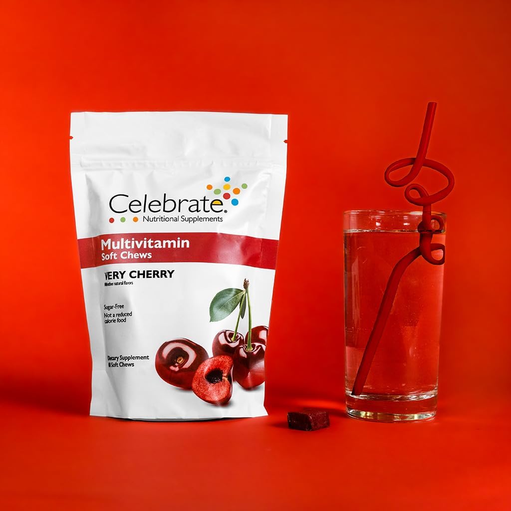 Celebrate Bariatric Supplements Cherry Soft Chews - Essential Vitamins & Minerals for Gastric Bypass & Sleeve Gastrectomy - 60ct - Espot.com.au