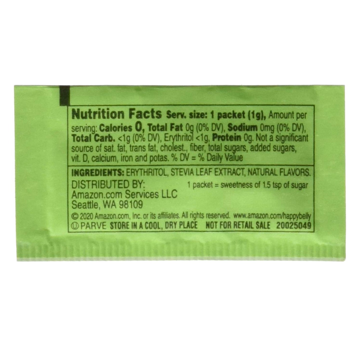 Happy Belly Zero Calorie Stevia Sweetener Powder - 140 Packets, 4.93 oz - Alternative to Sugarly Sweet - Pack of 1 - Espot.com.au