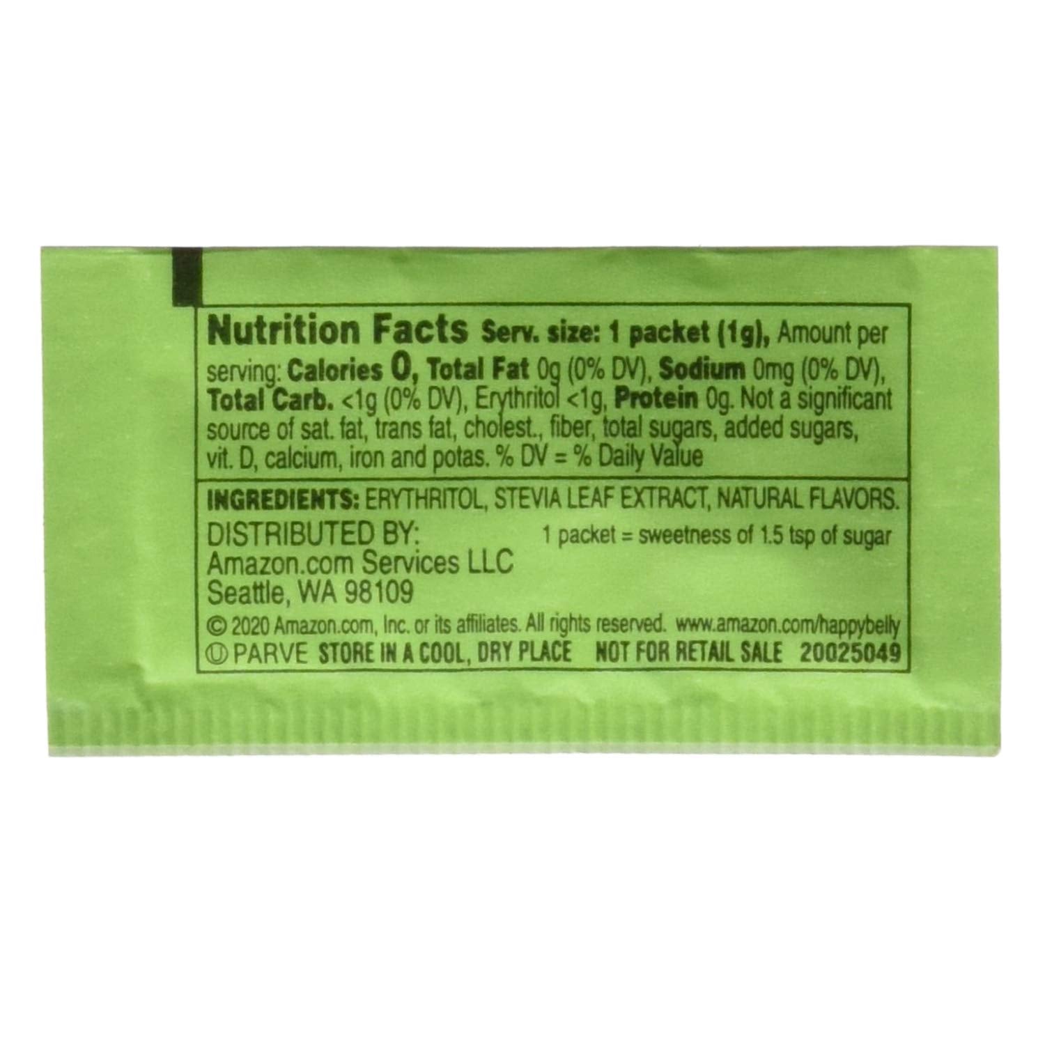 Happy Belly Zero Calorie Stevia Sweetener Powder - 140 Packets, 4.93 oz - Alternative to Sugarly Sweet - Pack of 1 - Espot.com.au