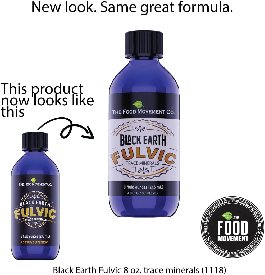 Black Earth Fulvic Acid - Humic Fulvic Minerals with Electrolytes for Digestive Health, Exercise Recovery & 8oz Trace Minerals Supplement by THE FOOD MOVEMENT CO. - Espot.com.au