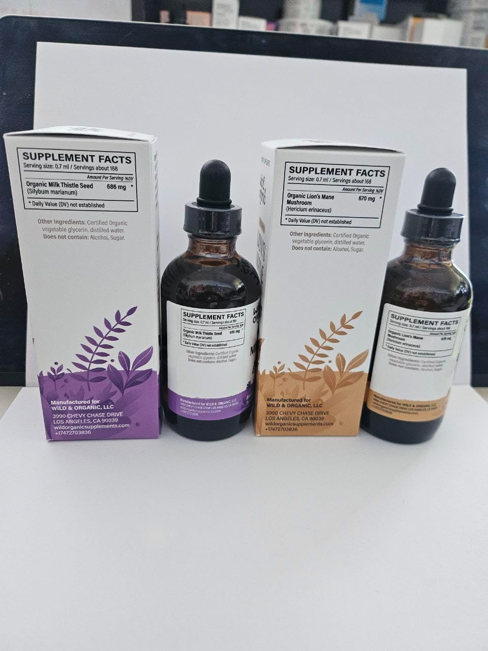 4 fl oz Wild & Organic Milk Thistle + Lion's Mane Tincture for Immune Support & Detox - Natural Herbal Supplement - Espot.com.au