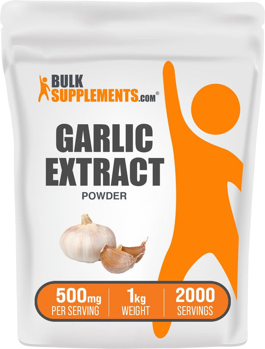Garlic Extract Powder - Herbal Gluten-Free Supplement, 500mg per Serving, 1kg (2.2 lbs) - Allium Sativum Powder Supplement - Bulk Size - Espot.com.au