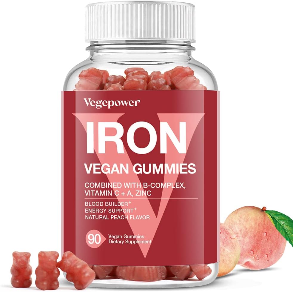 vegan-iron-gummies-with-vitamin-c-a-b-complex-folate-zinc---peach-flavor---90-ct---energy-blood-support-for-iron-deficiency-anemia---adults-kids---no-after-taste-1