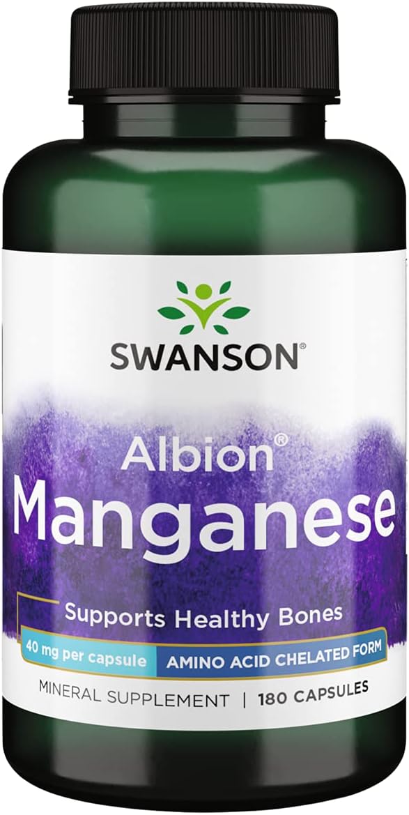 Albion Chelated Manganese Glycinate Capsules - 40mg, 180 Count by Swanson - Espot.com.au