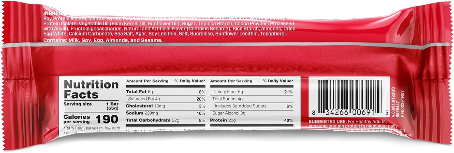 Gluten-Free BSN Protein Crisp Bar with Whey Protein, Fiber, and Chocolate Crunch - 12 Count Pack, Protein Snack Bars for Fitness - Espot.com.au