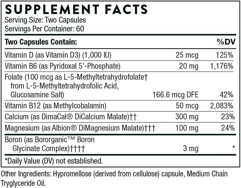 THORNE Advanced Bone Support - Calcium & Vitamin D Supplement - 120 Capsules for Bone Health