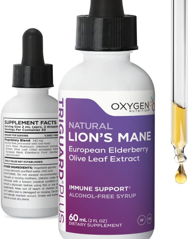 2 fl oz Liquid Lions Mane Nootropic Supplement for Mental Clarity, Focus, Memory, Immune Support & Energy - Alcohol-Free, Non-GMO, Made in USA - Espot.com.au