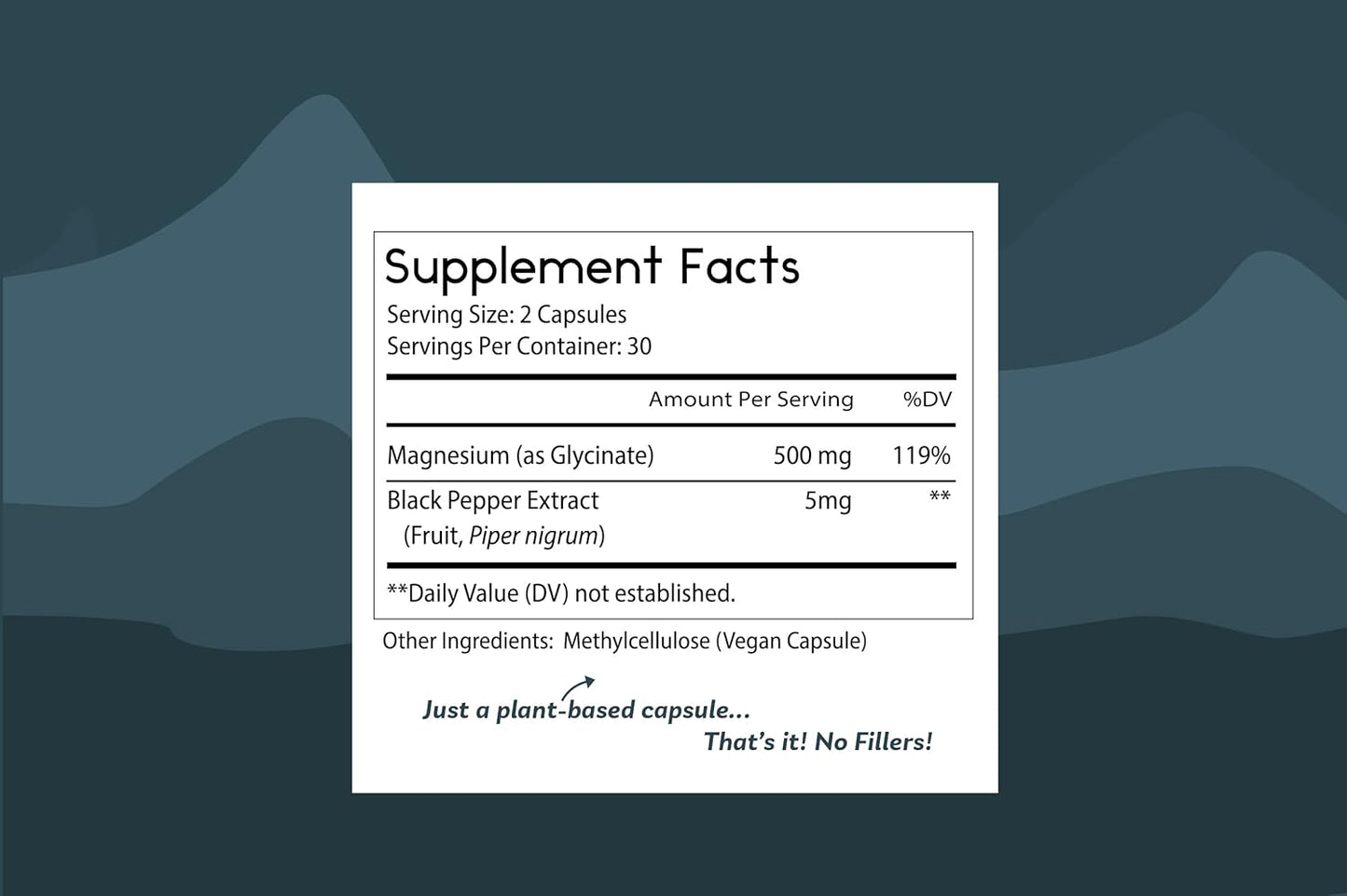 High Absorption Magnesium Glycinate Supplements for Muscle and Bone Support - 60 Vegan Capsules, All-Natural Dietary Supplements with No Fillers, Non-GMO - Espot.com.au