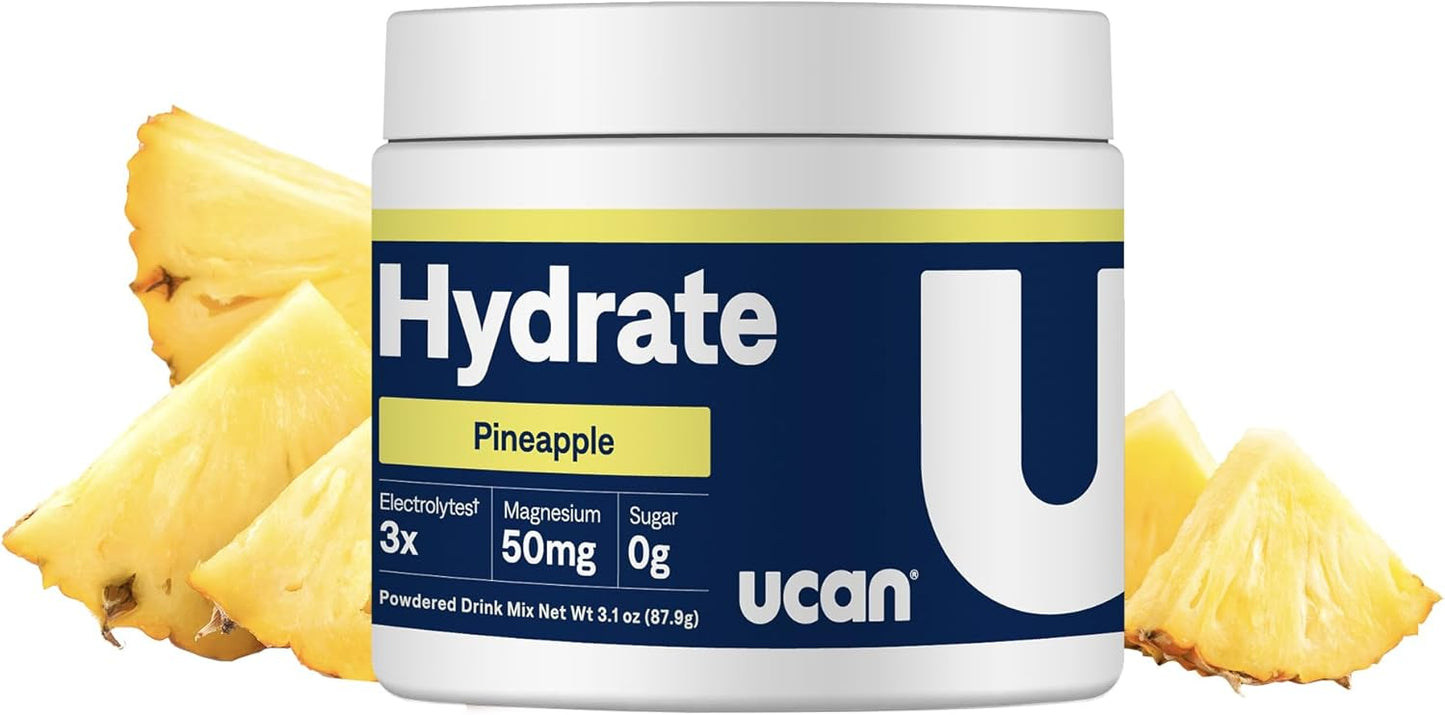 Bundle of UCAN Hydrate Lemon Lime and Pineapple Jars - Ideal for Running, Training, Fitness, Cycling, Crossfit | Sugar-Free, Vegan, & Keto-Friendly Energy Drink Supplement - Espot.com.au