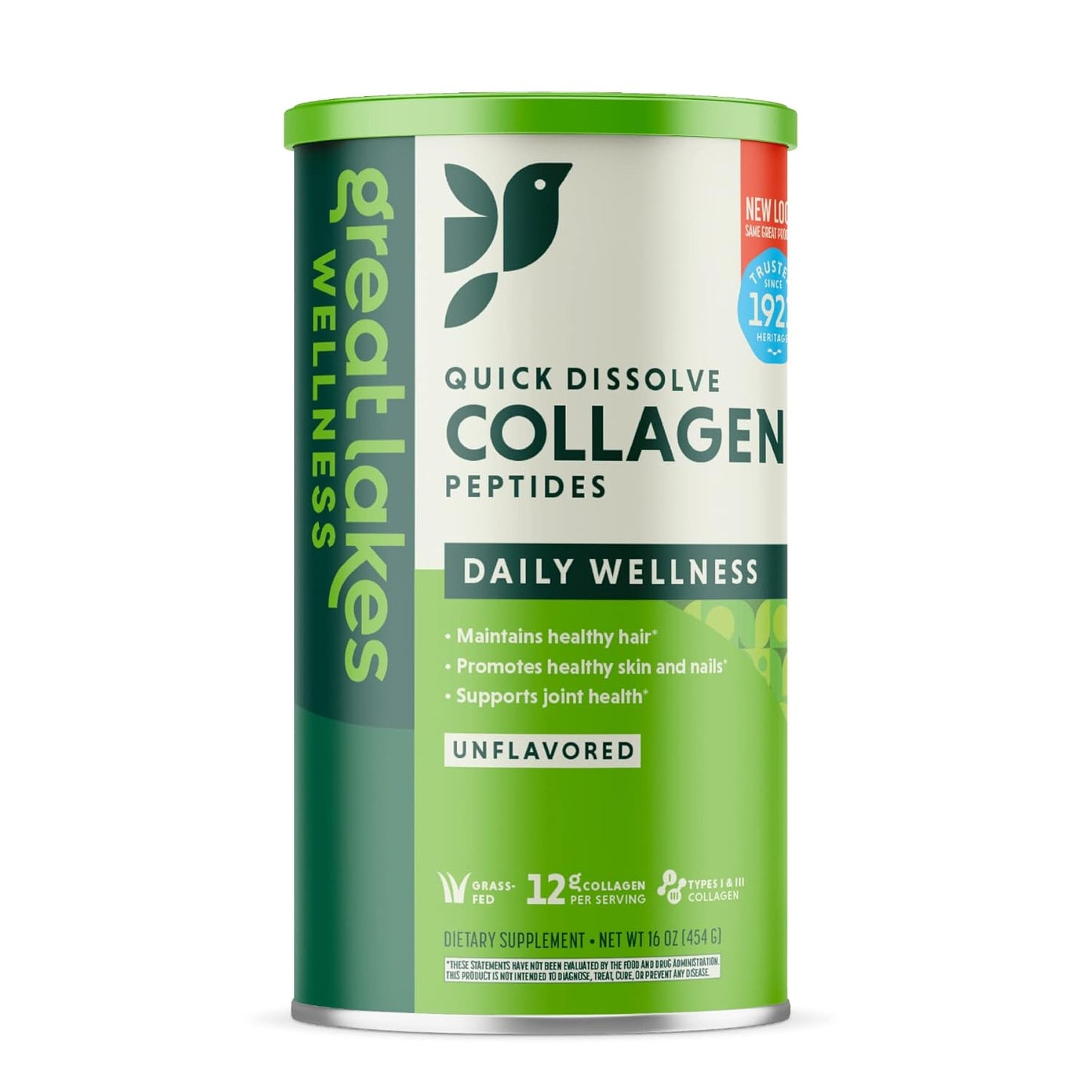 Premium Great Lakes Collagen Peptides Powder - Skin, Hair, Nails, Joint & Digestion Support - Unflavored Hydrolyzed Formula - Non-GMO, Keto, Kosher - 16oz - Espot.com.au