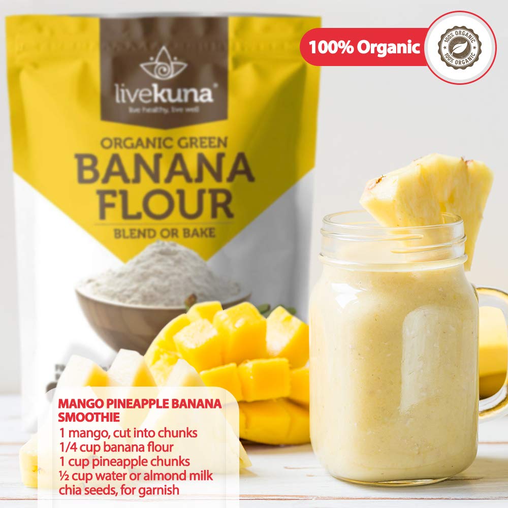 Organic Banana Flour - Gluten-Free All-Purpose Flour Alternative for Baking & Cooking - Grain-Free Vegan Option, High Fiber & Vitamins for Keto & Paleo, 32oz Bag - Espot.com.au