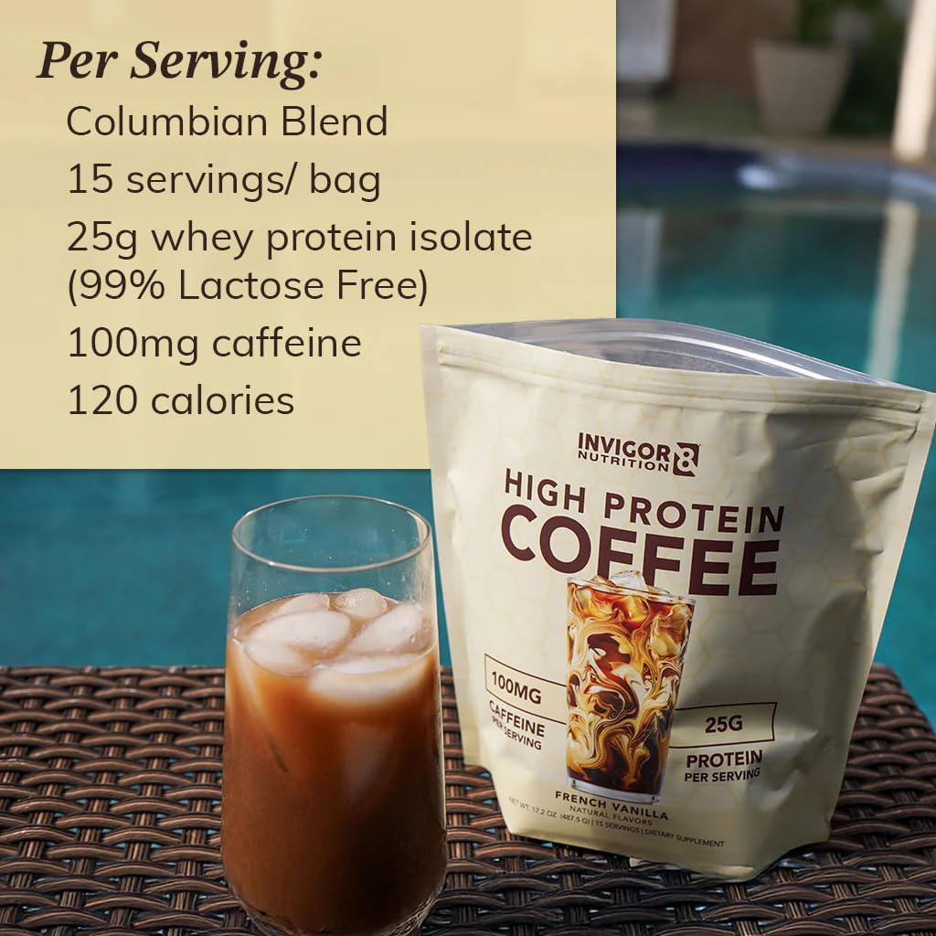 invigor8-colombian-coffee-protein-powder---25g-whey-isolate-100mg-green-tea-caffeine-no-added-sugar-keto-gluten-free-999-lactose-free---french-vanilla-flavor-hot-or-iced-15-servings-5