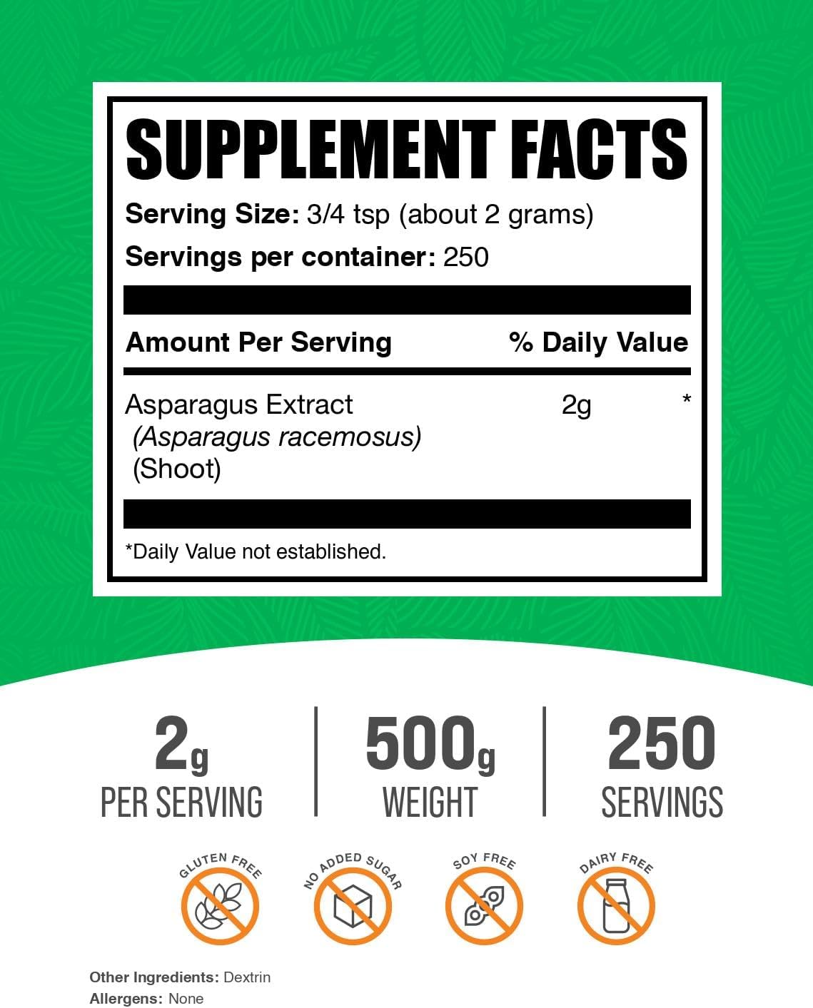 asparagus-extract-powder-500g---herbal-supplement-gluten-free-2000mg-per-serving---bulksupplements-2