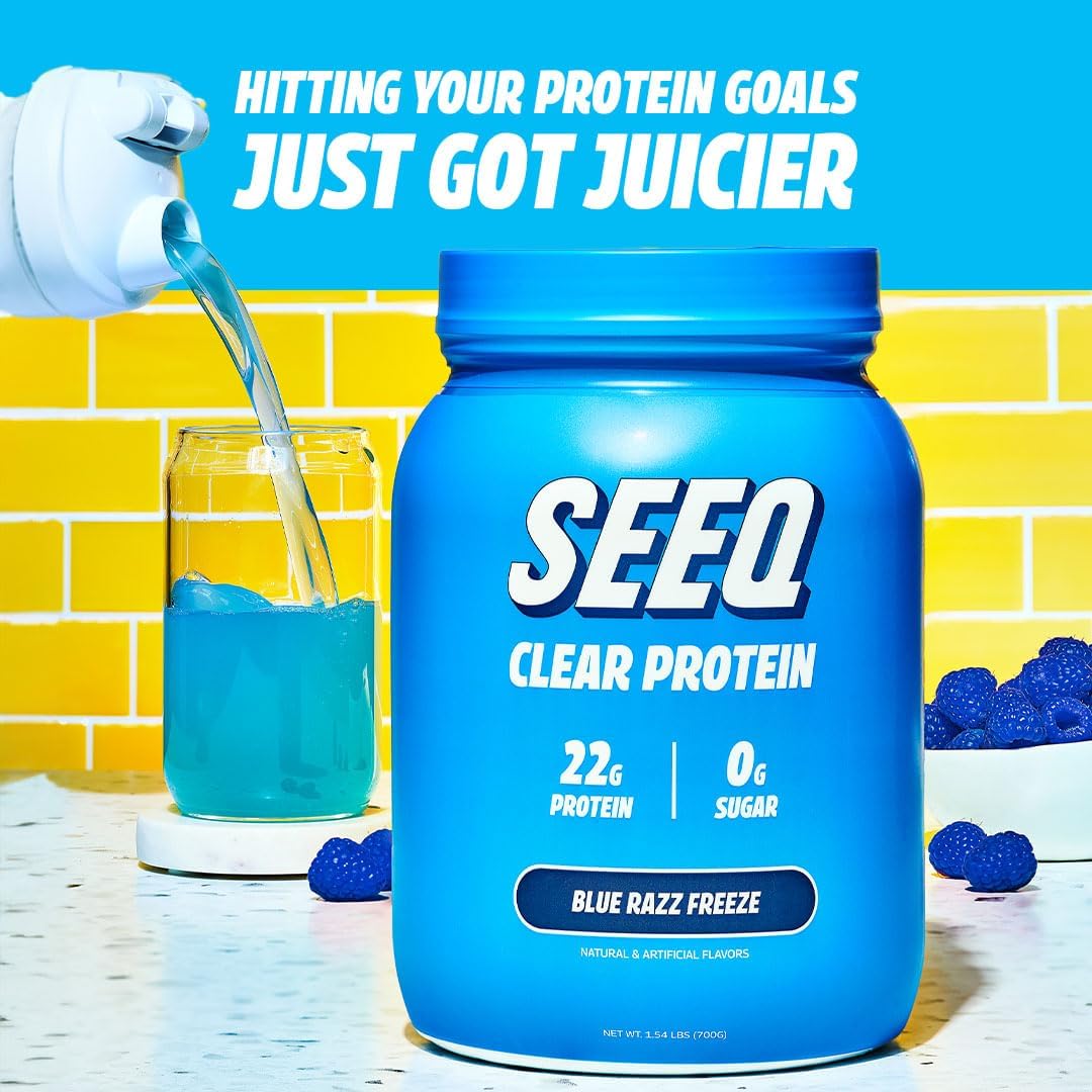 Blue Razz Freeze Clear Whey Isolate Protein Powder - 25 Servings, 22g Protein Per Serving, Sugar-Free, Keto-Friendly, Soy-Free Juice-Like Protein - Espot.com.au