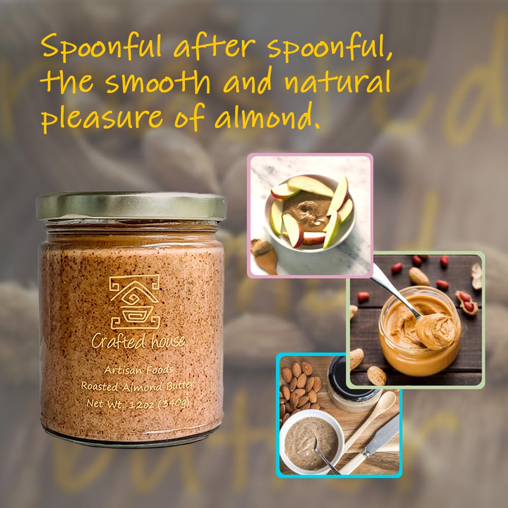 crafted-house-organic-chunky-almond-butter---12-oz-340g---non-gmo-gluten-free-keto-paleo-vegan---made-with-pure-cane-sugar---natural-almond-butter-6