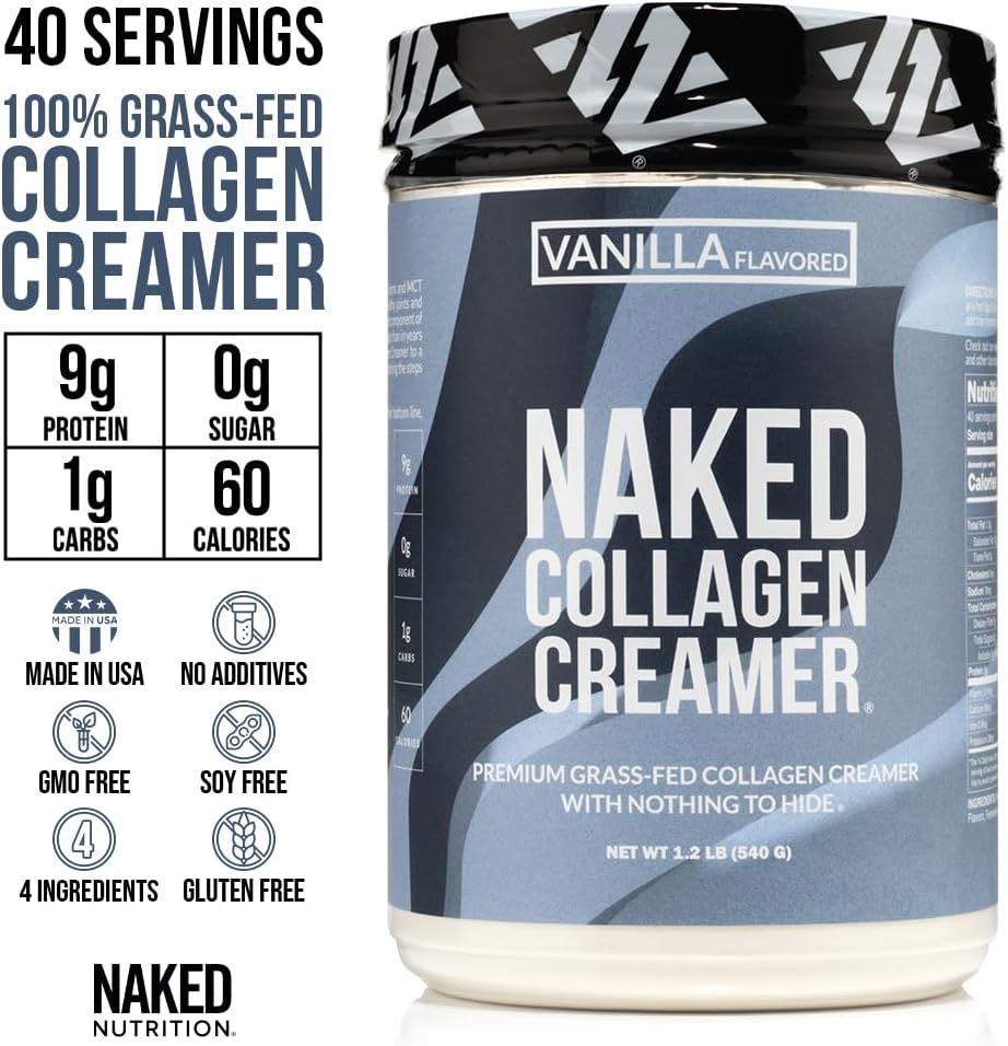Vanilla Collagen Coffee Creamer - Dairy-Free & Gluten-Free - Supports Hair, Skin, Nails - 40 Servings - Espot.com.au