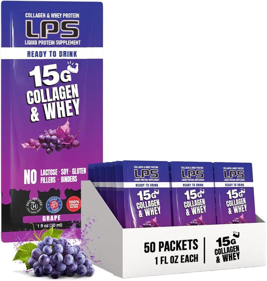 grape-non-gmo-liquid-collagen-whey-protein-supplement---sugar-free-drink-for-healthy-skin-hair---50-packets-men-women-1