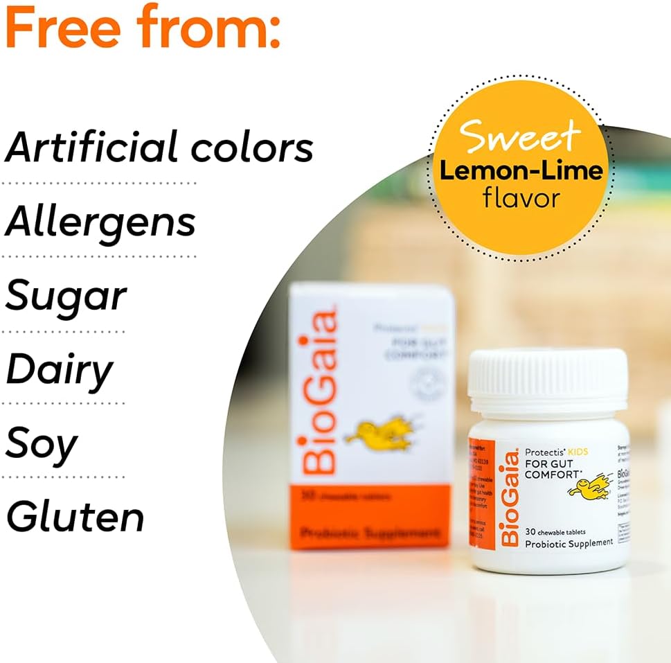 BioGaia Protectis Kids Probiotic - Ages 3+ | Helps Digestive Issues & Regularity | Allergen, Dairy, Soy & Gluten Free | 30 Years of Research | 30 Day Supply - Espot.com.au