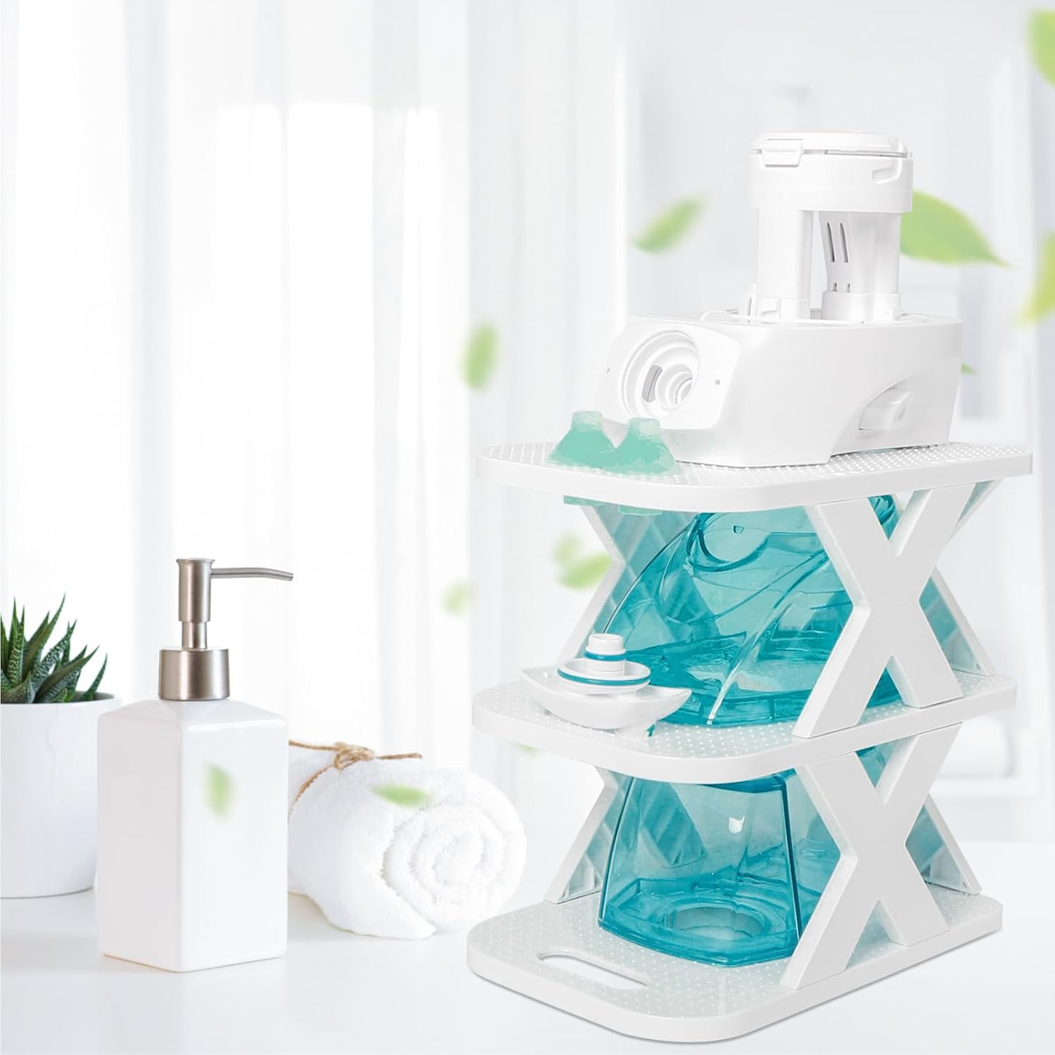 nomal-white-countertop-caddy-for-navage-nasal-irrigation-system---nose-pillows-cleaning-and-drying-kit-for-nasal-care-2