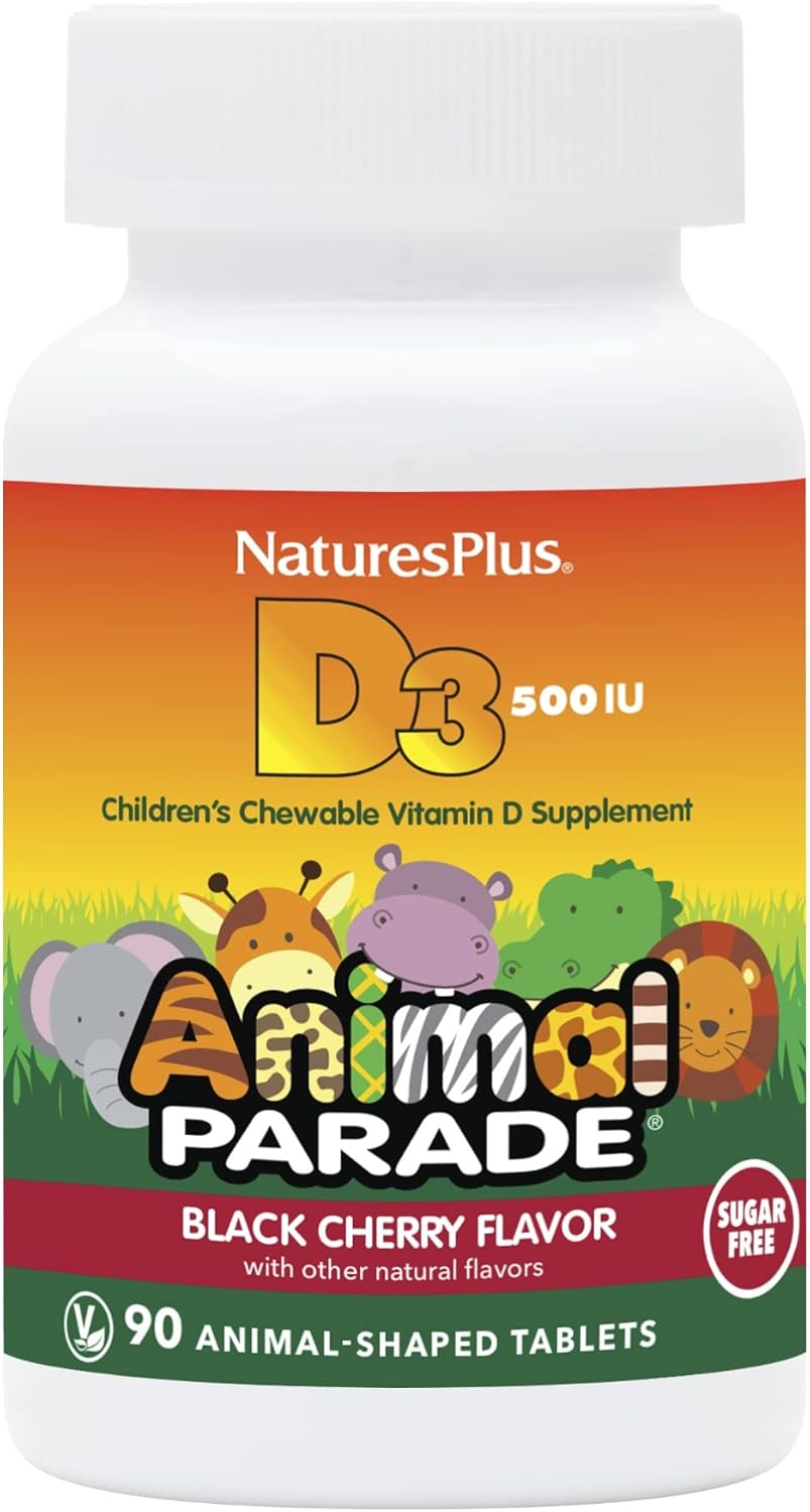 sugar-free-childrens-vitamin-d3-500-iu-chewables-in-black-cherry-flavor---90-animal-shaped-tablets-for-bone-health-immune-support---natures-plus-animal-parade---90-servings-1