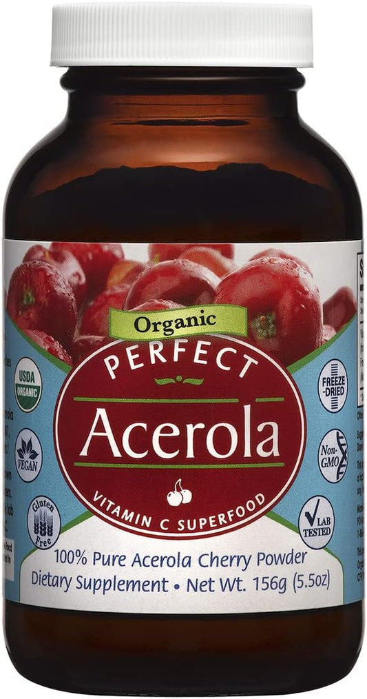 100% Pure Acerola Cherry Powder - 156g Superfood for Immune System Support - Natural Vitamin C Supplement by Perfect Supplements - Espot.com.au