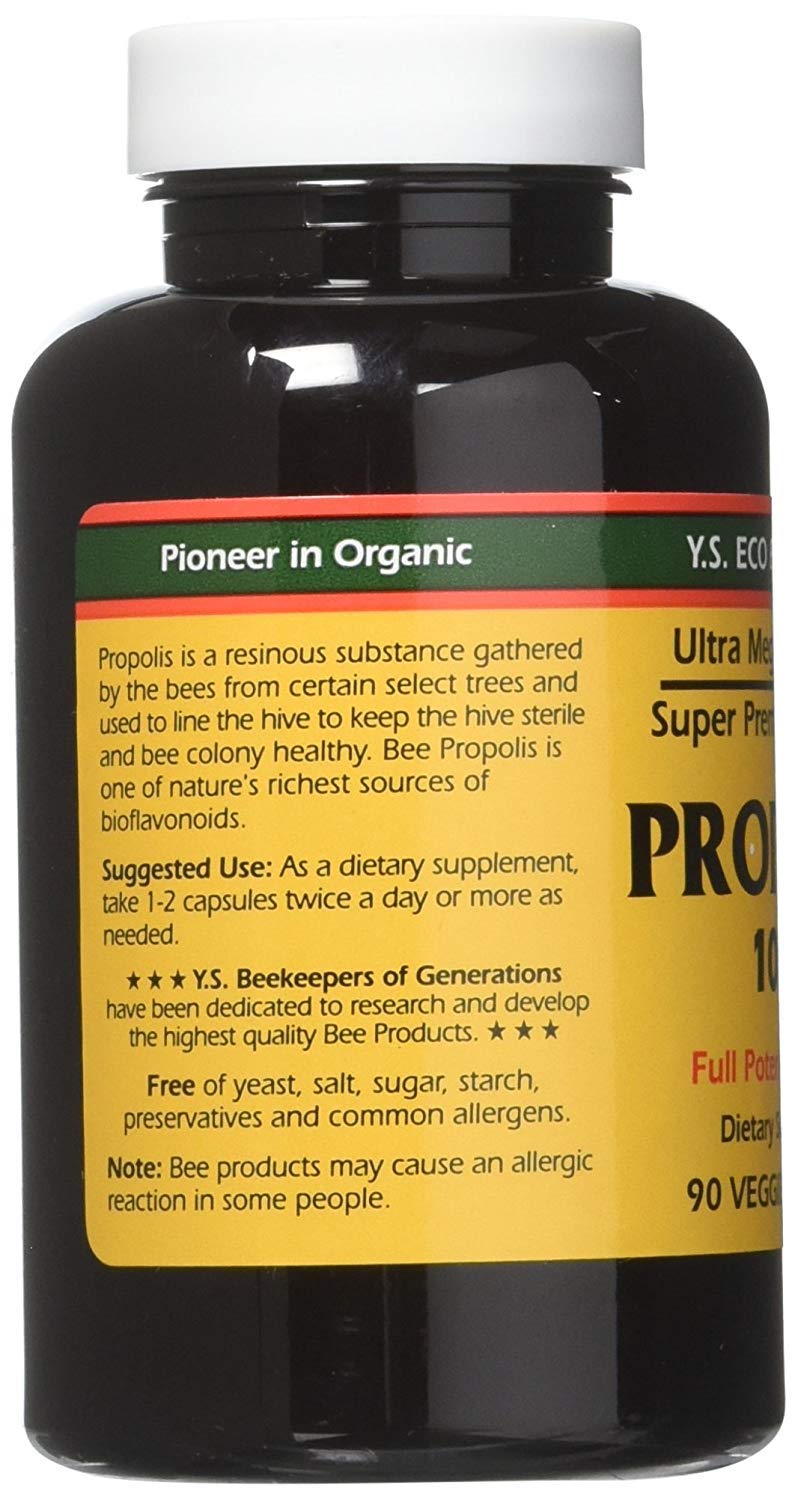 YS Eco Bee Farms Propolis 1000 - 360 Capsules, Pack of Four - Natural Bee Propolis Supplement for Immune Support - Espot.com.au