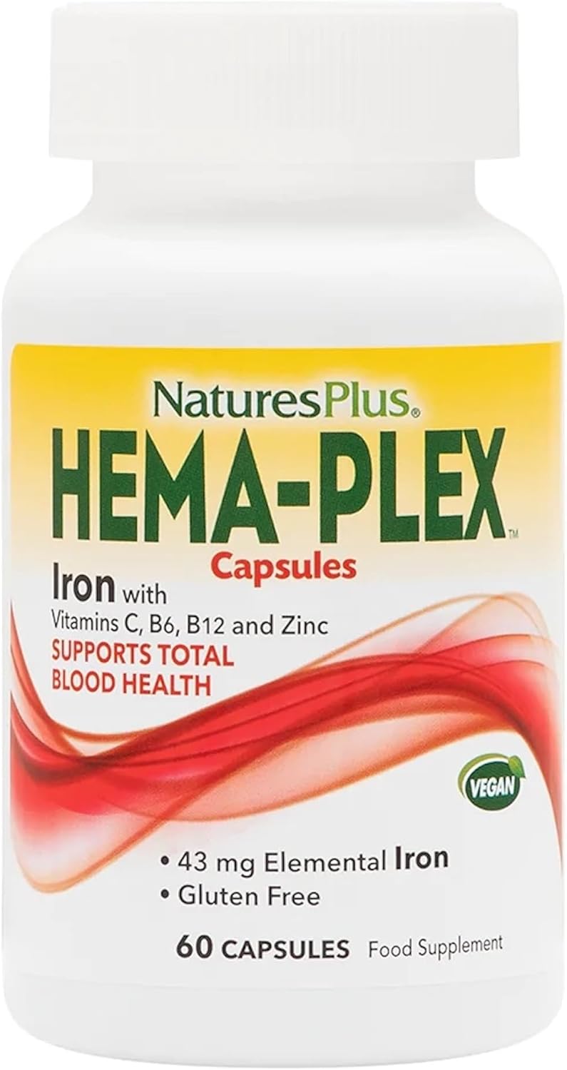 natures-plus-hema-plex-iron-capsules---60-fast-acting-85mg-chelated-iron-pills---promotes-total-blood-health-with-vitamin-c-bioflavonoids---vegan-gluten-free---30-servings-1