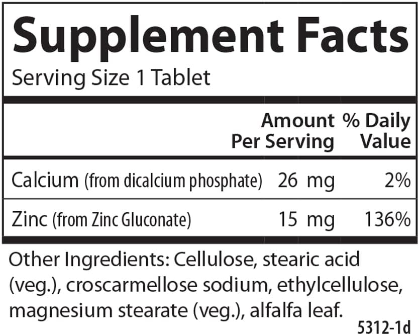 Zinc Supplement 15mg - Carlson Zinc Gluconate Tablets for Immune Support & Skin Health, Antioxidant Capsules - 250 Count - Espot.com.au