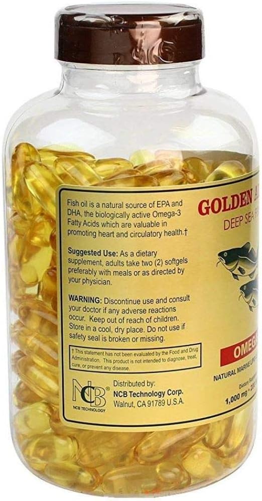 Omega 3 Fish Oil Supplement 1000mg Softgels - NCB Alaska Deep Sea, 200 Count - Espot.com.au